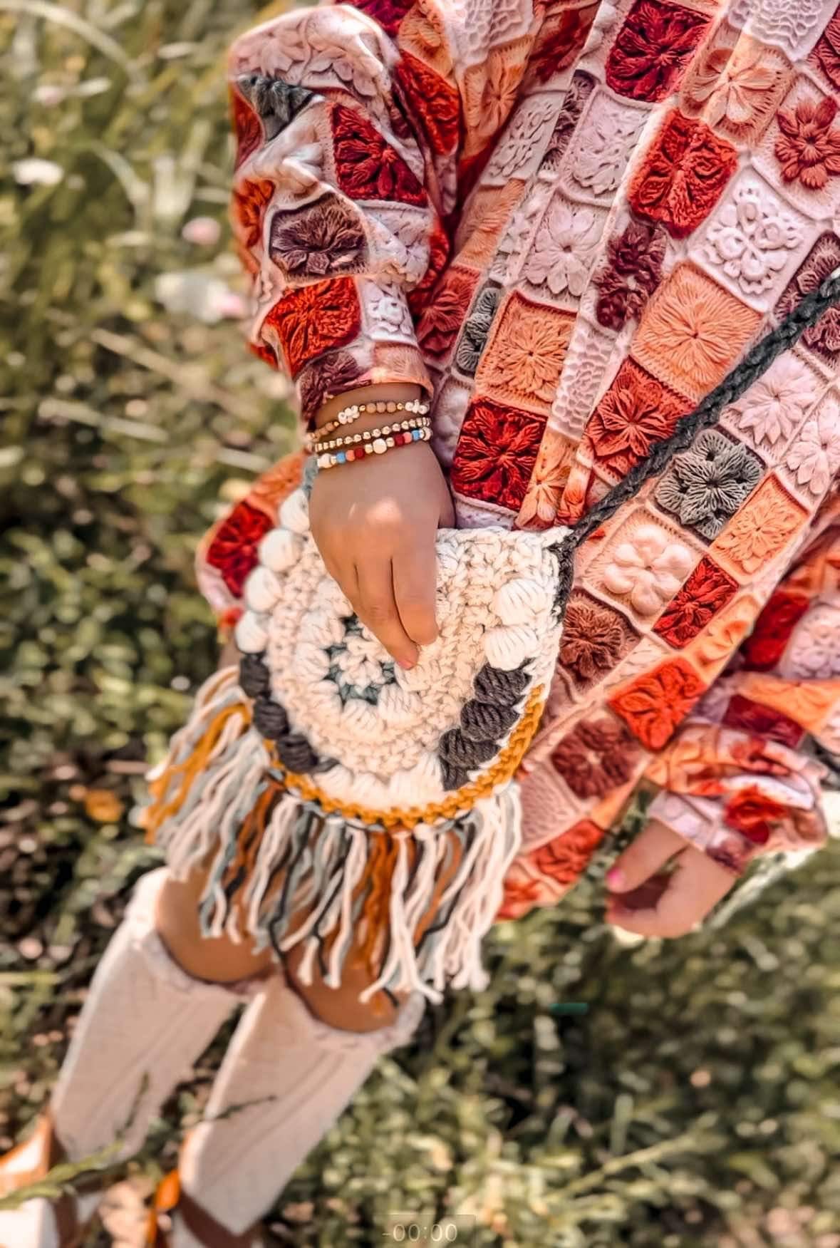 Fall checkered Floral Embroidery