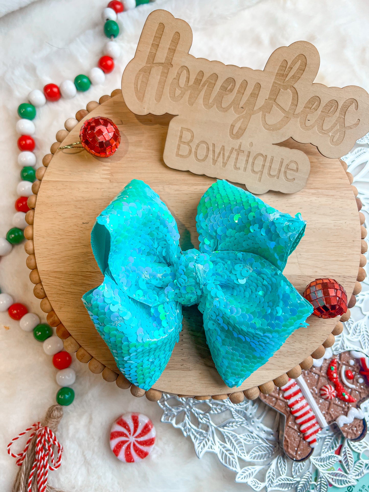 Sea blue Sequins Ribbon