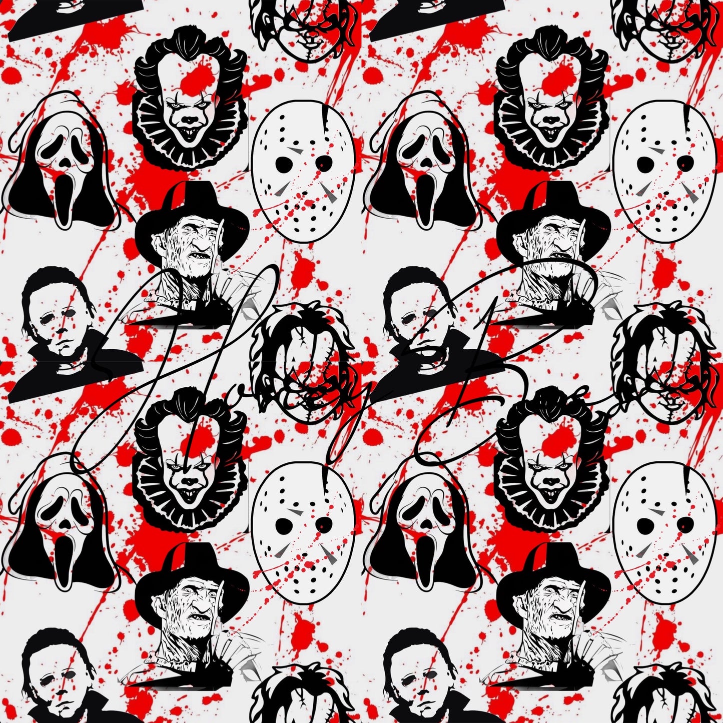 Horror face splatter SEAMLESS FILE