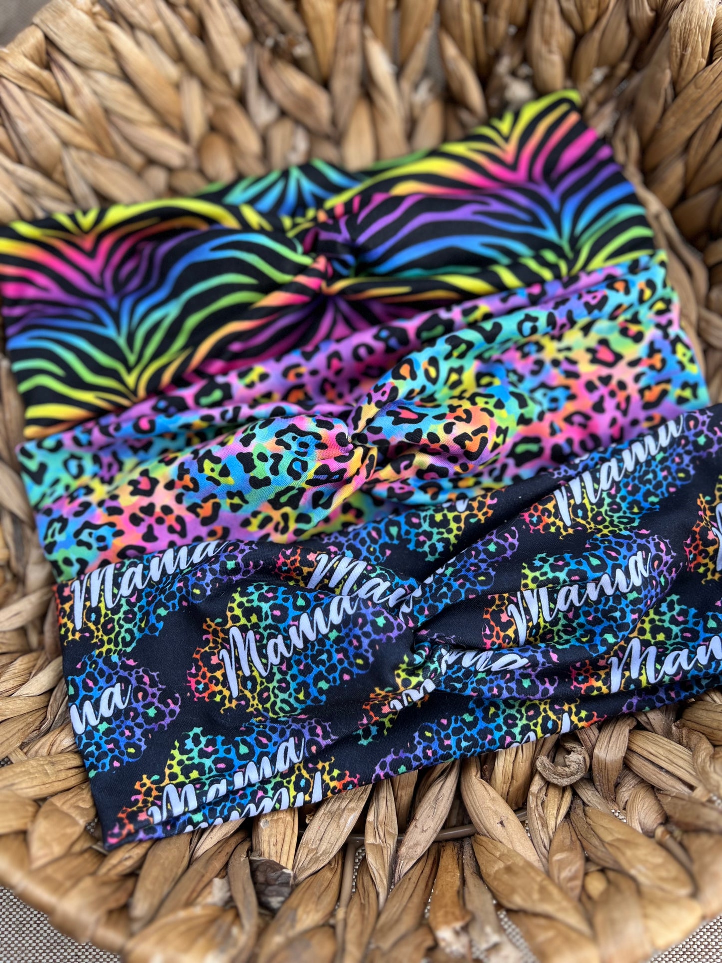 Lisa loapard twistwrap/knitted headband/scrunchie