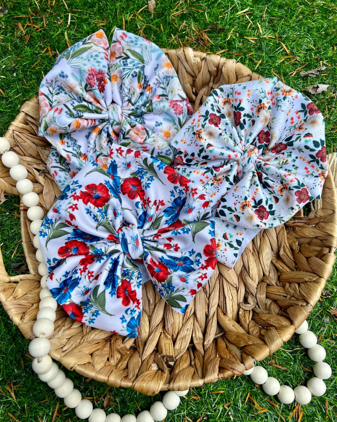 Pink and White Crotchet Floral