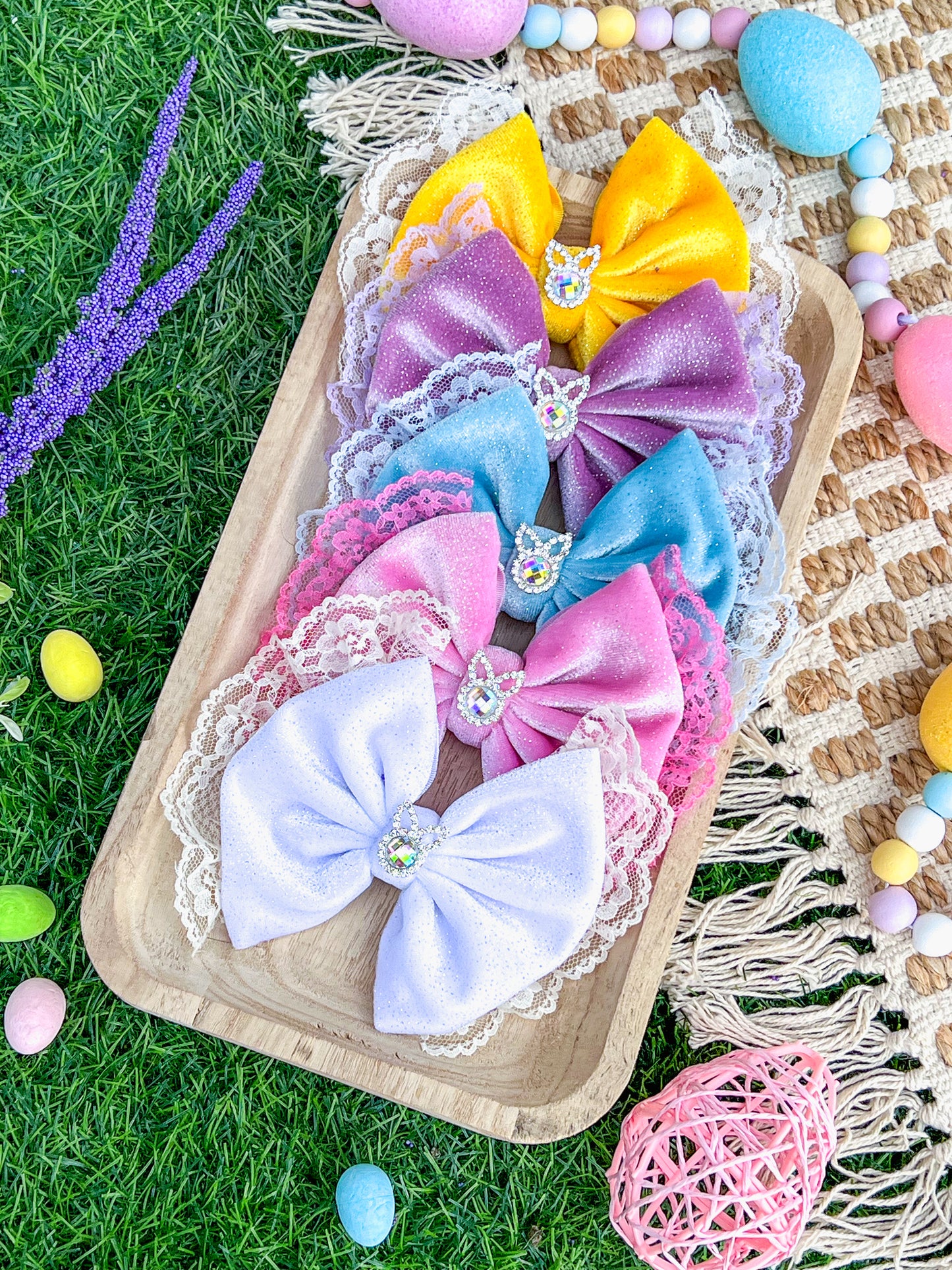 Rhinstone bunny center BOW ADD ON