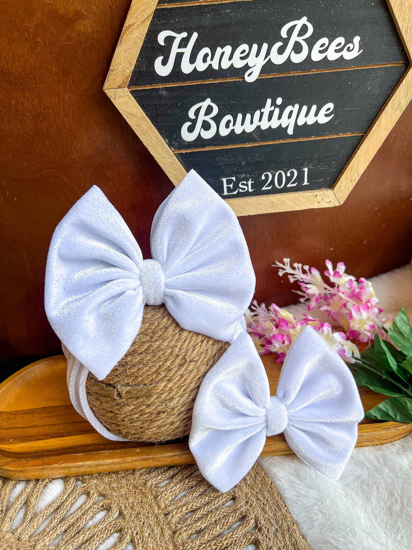 Glitter white velvet