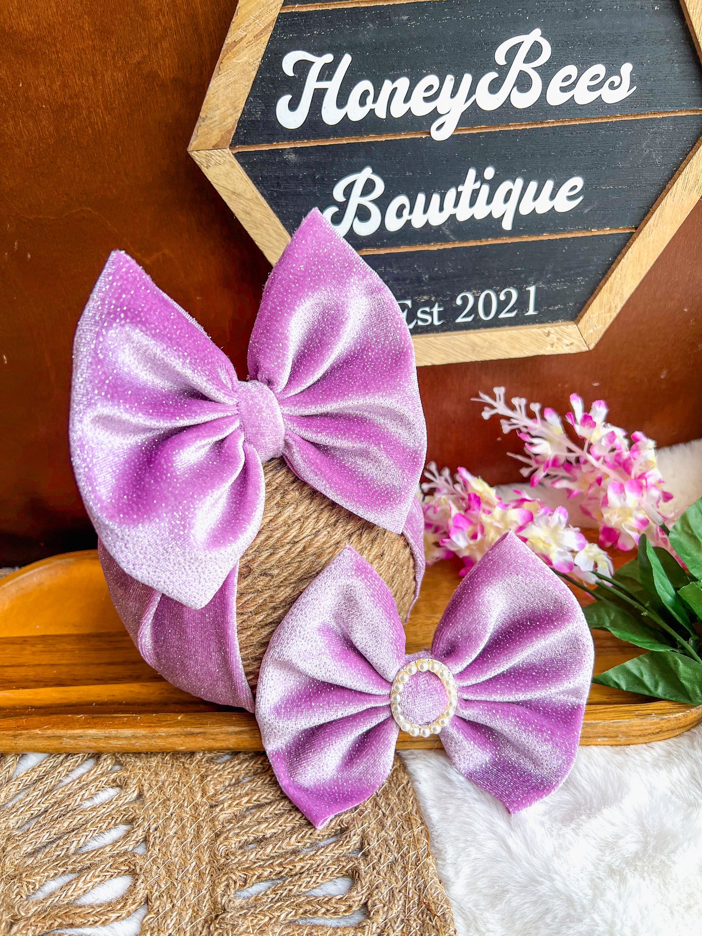 Glitter purple velvet