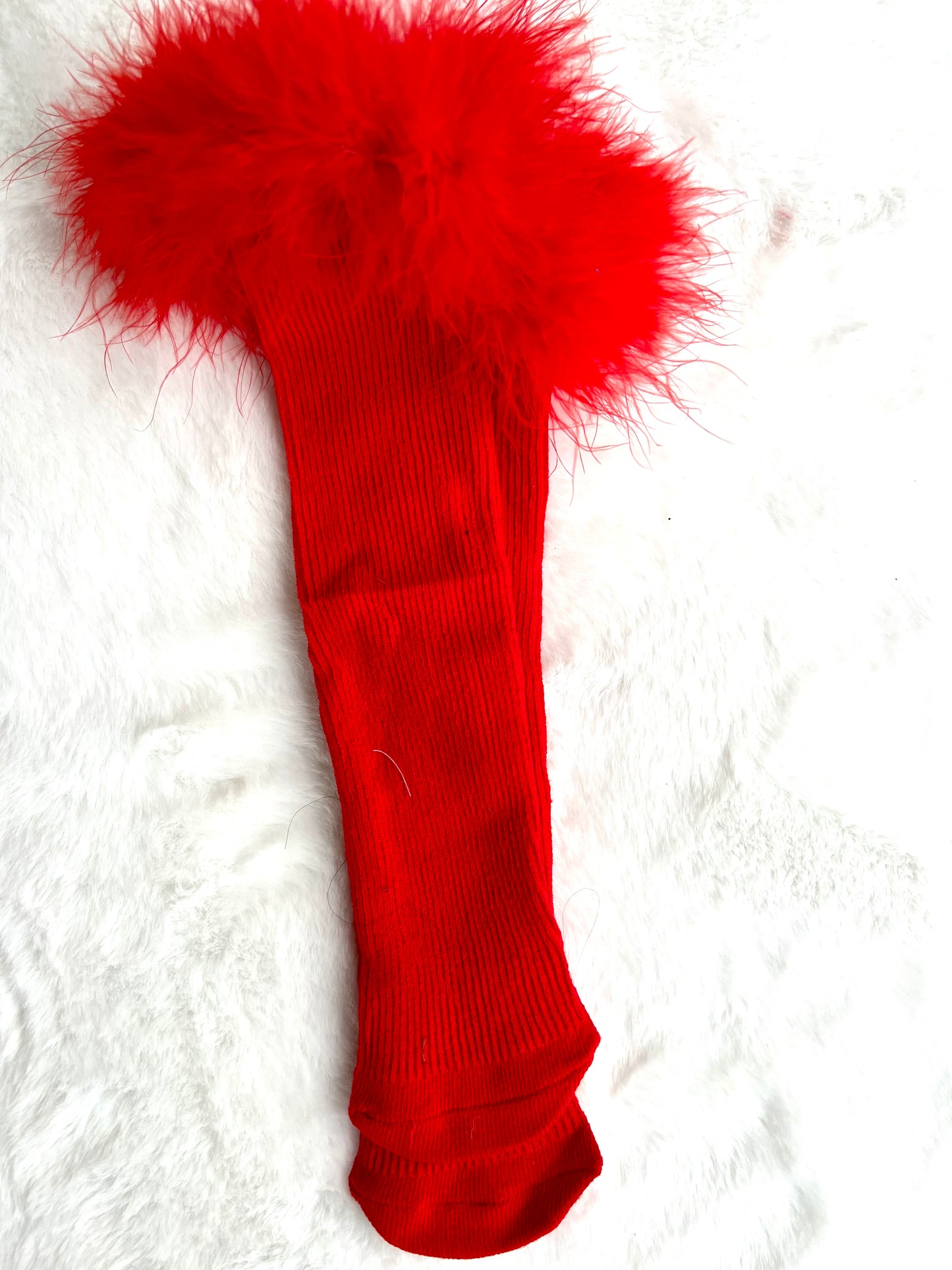 Red Fluff Socks
