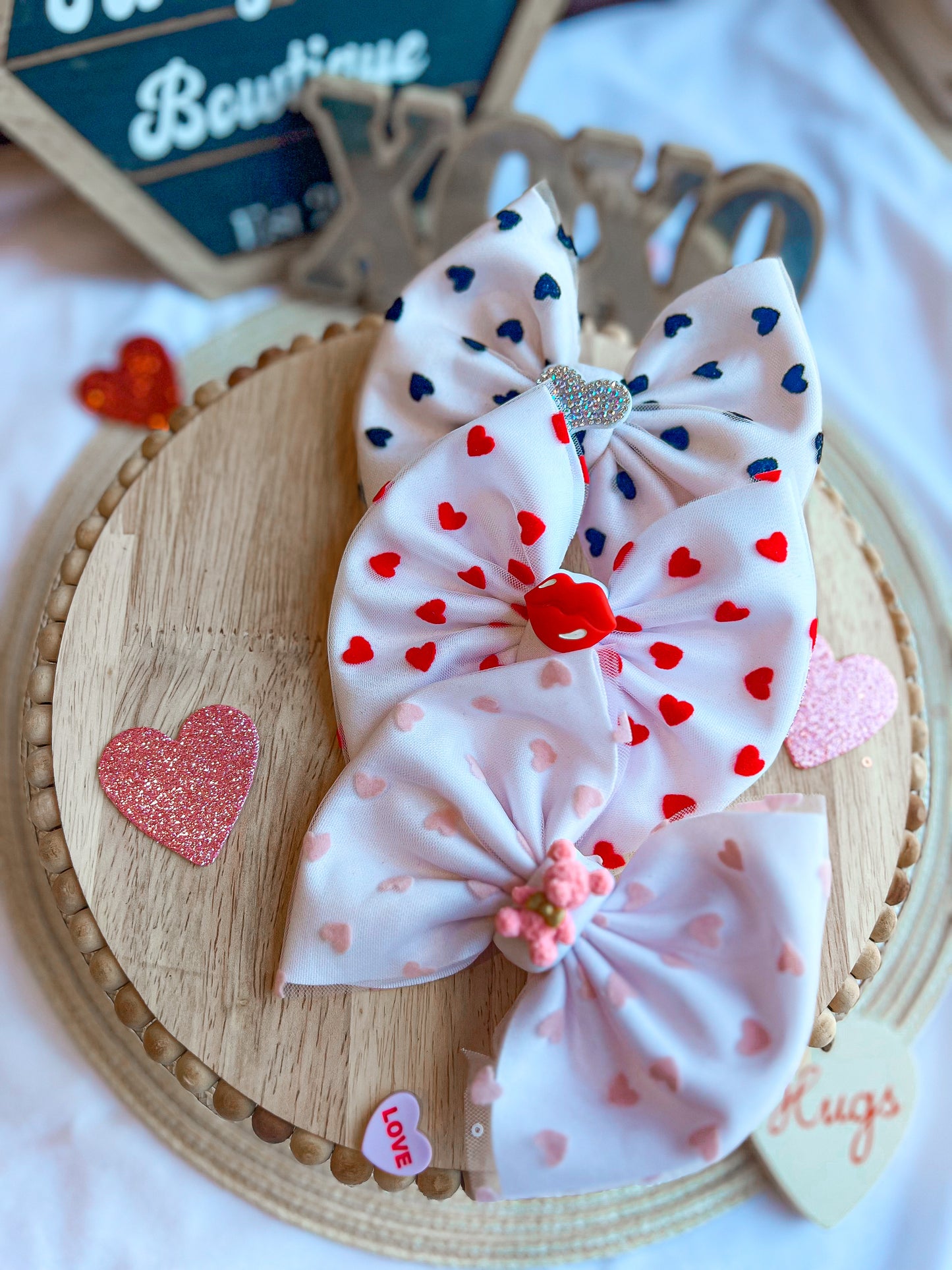 Heart Puff Bows