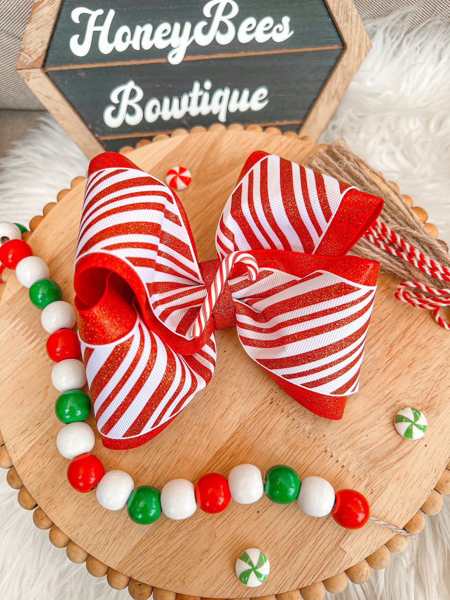 Glitter CandyCane Ribbon