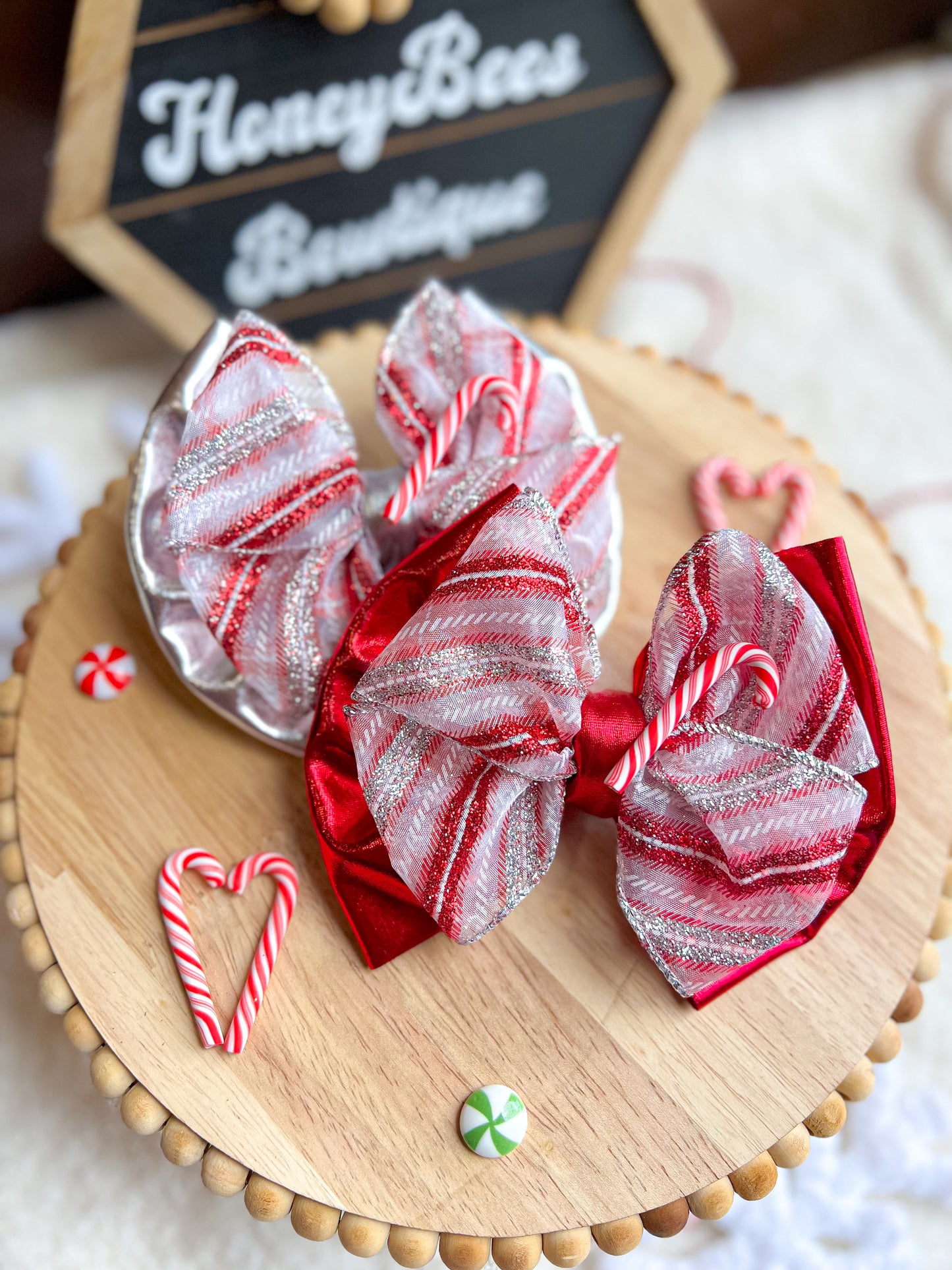 Candy Cane Double Bow