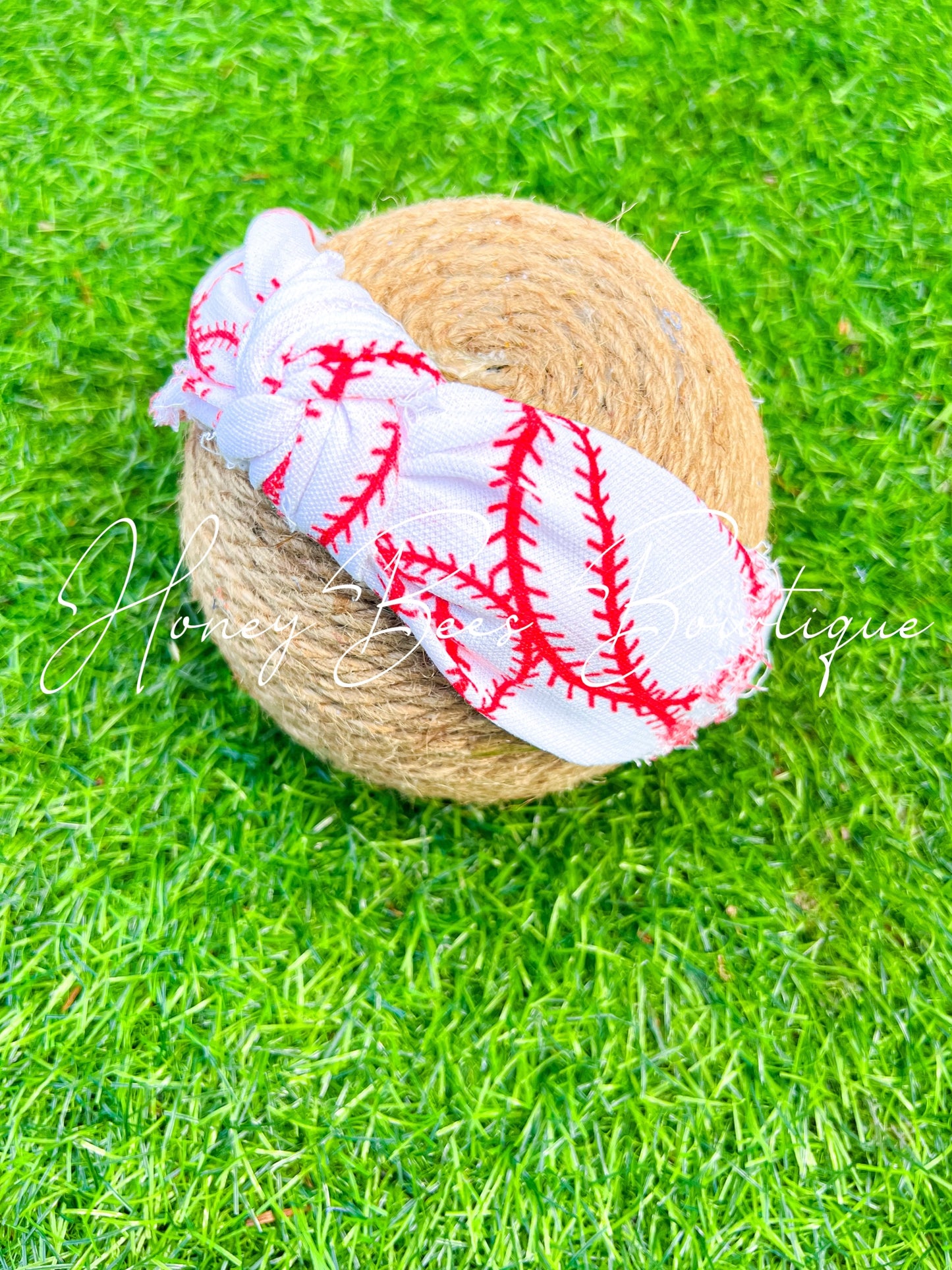 Baseball stitch knotted headband * RTS*