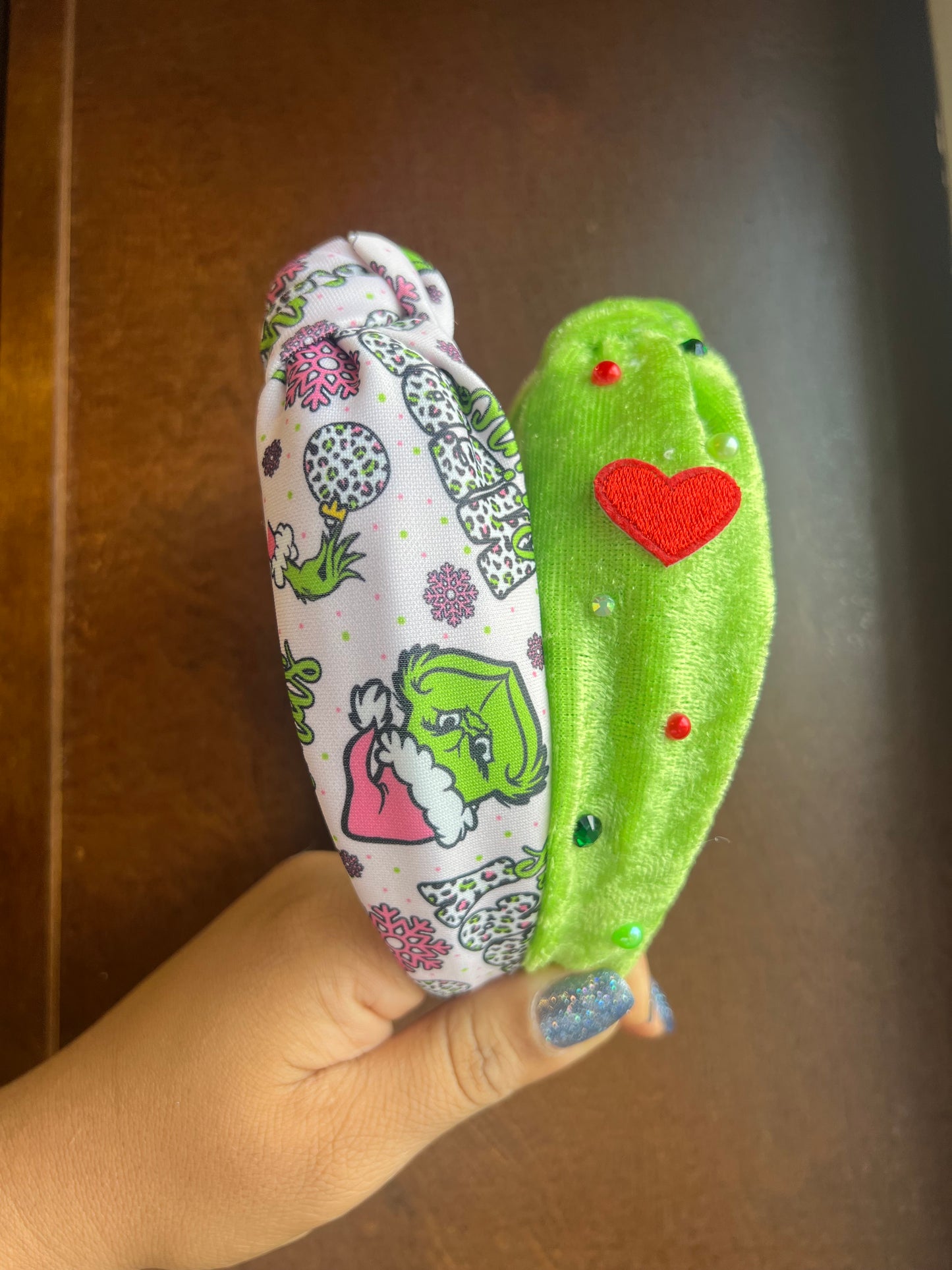 G r I n c h knotted headbands