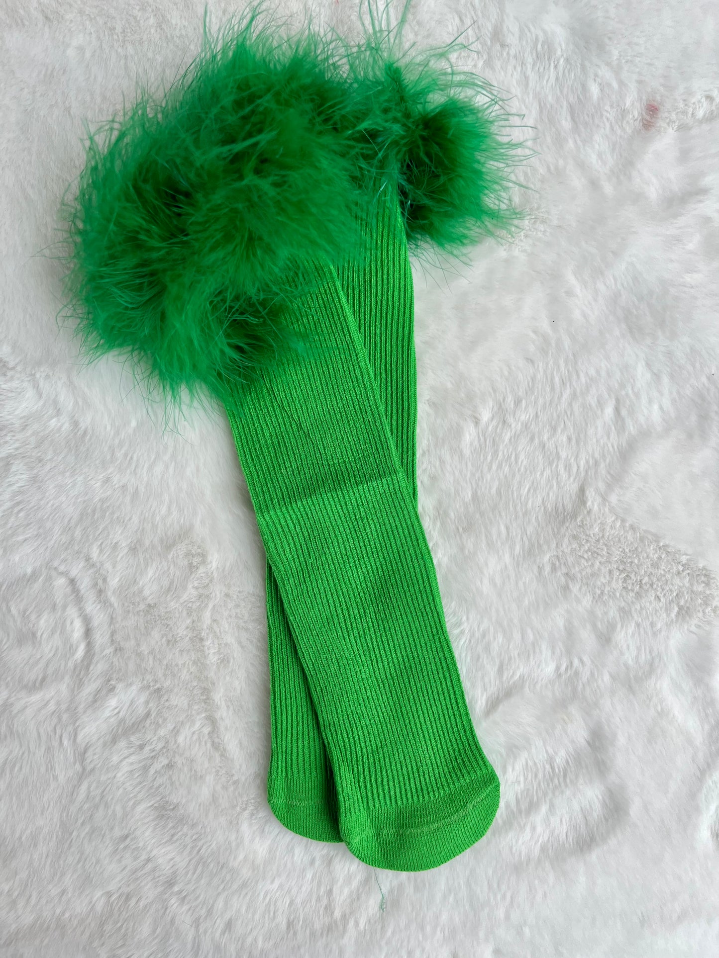 Green Fluff Socks