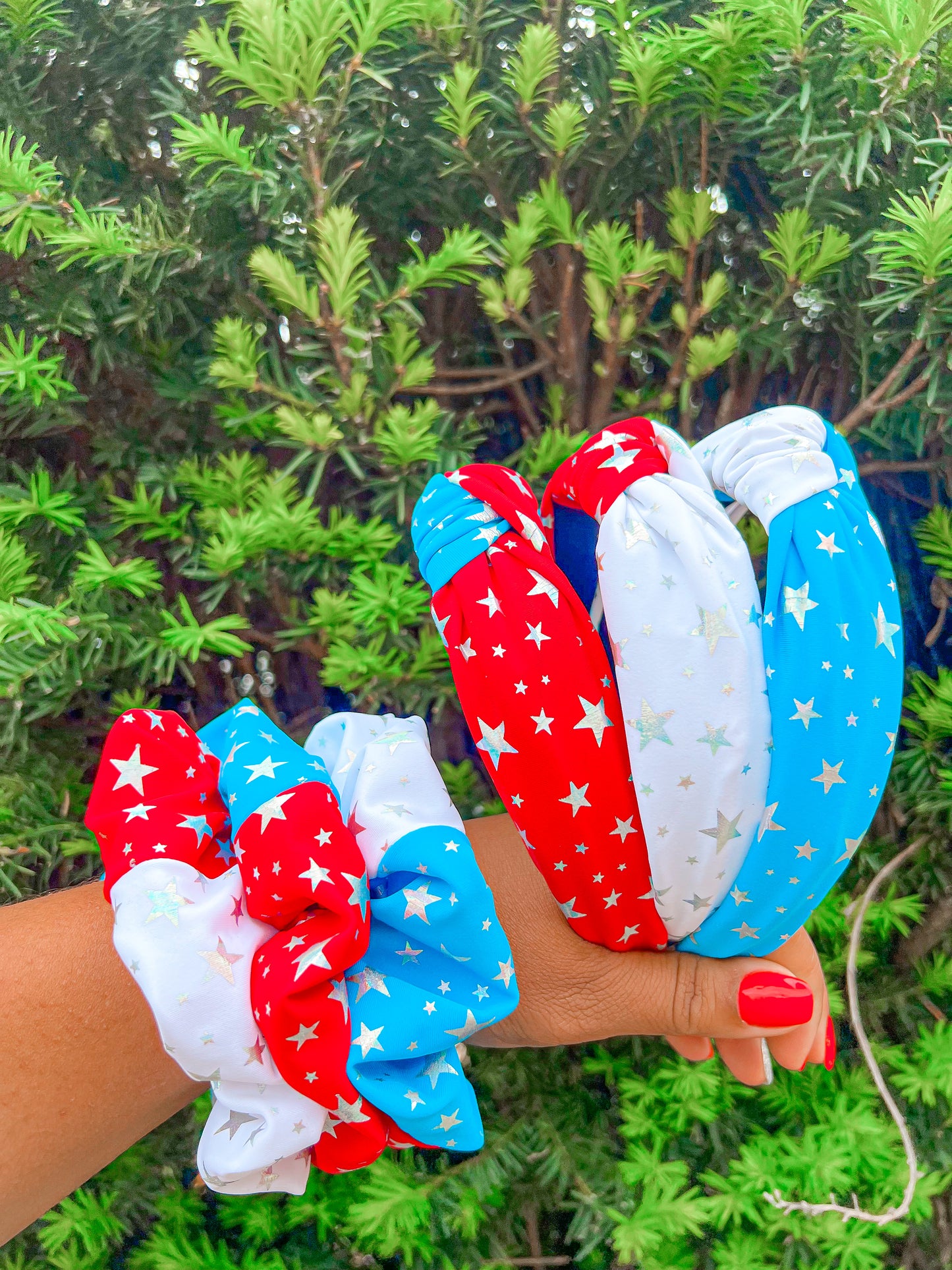 Freedom knotted headbands/scrunchies