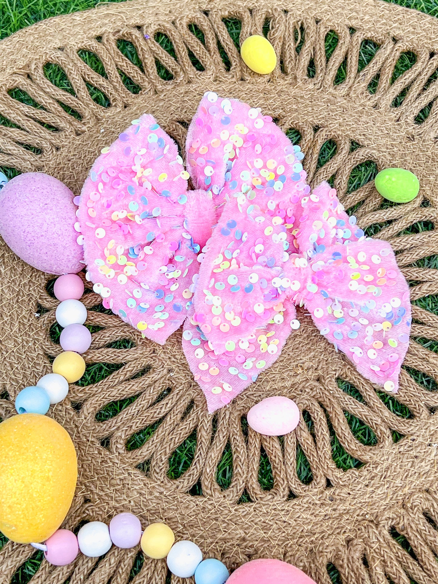 Pink Pastel Sequin Velvet