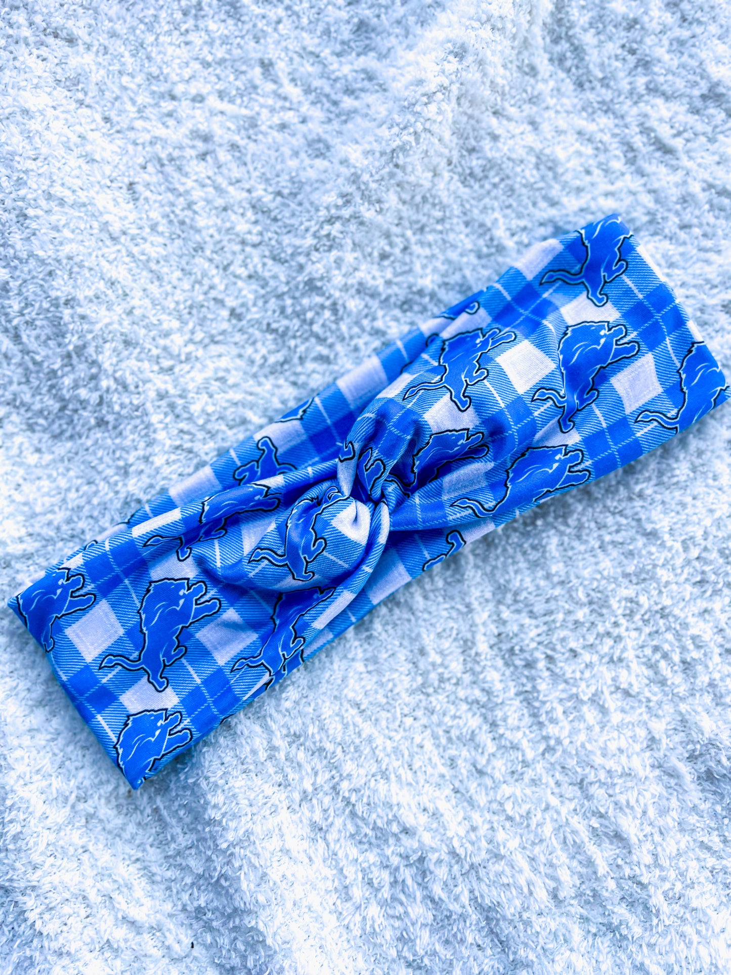 DLions Plaid twistwrap/knitted headband/scrunchie