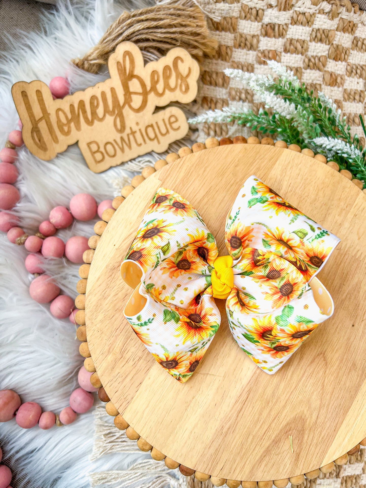 Sunflower plaid ribbon