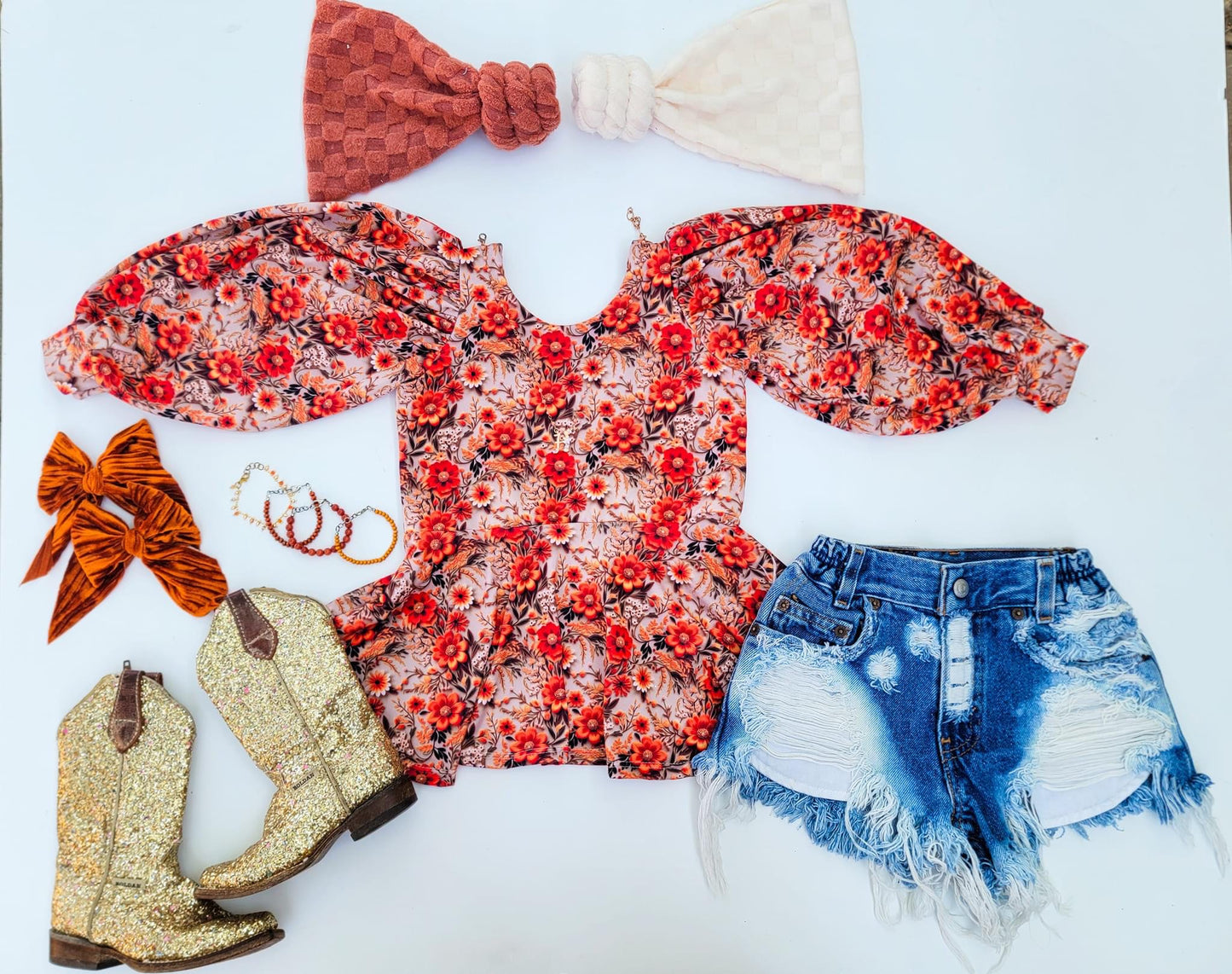 Fall floral embroidery