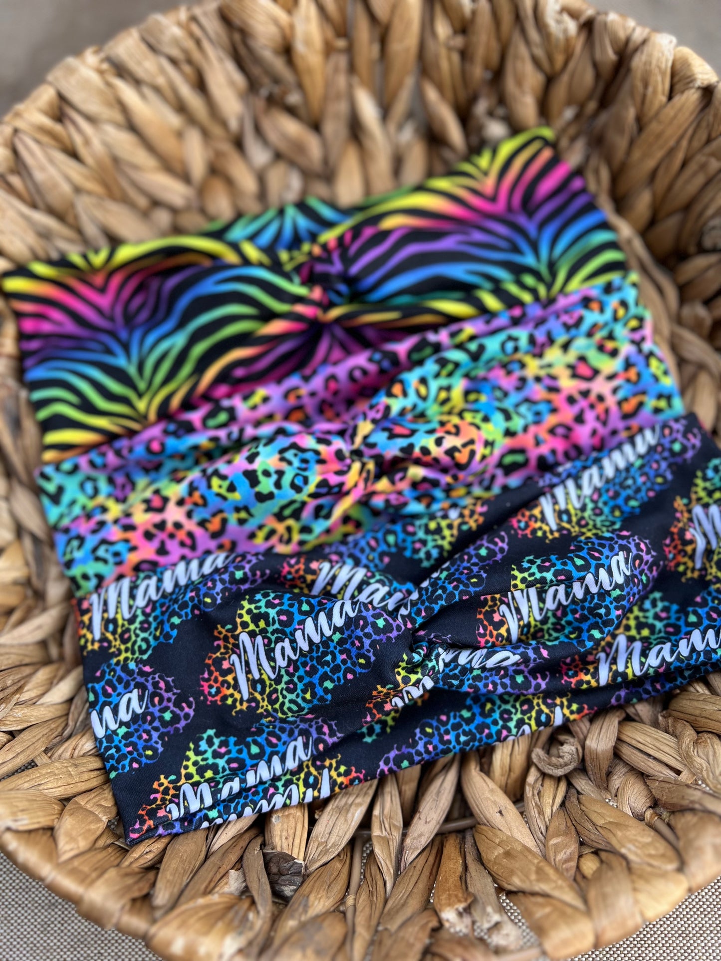 Mama Lisa leopard  twistwrap/knitted headband/scrunchie