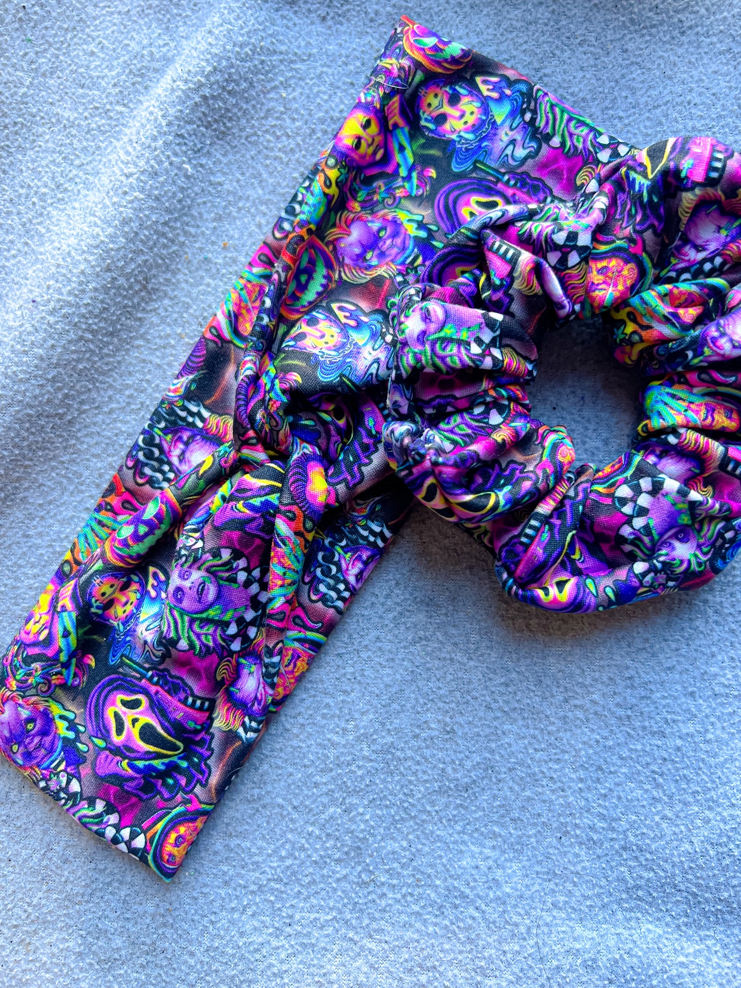 Lisa horror twistwrap/knitted headband/scrunchie