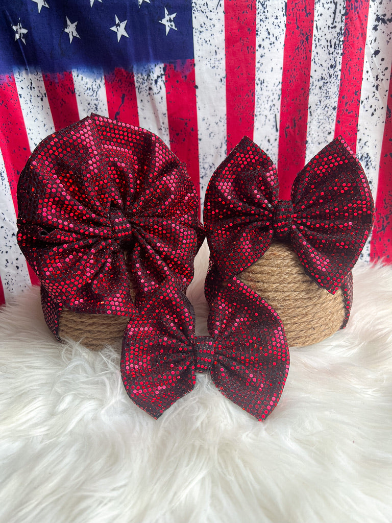 Red Sparkle **6inch Bow Option**