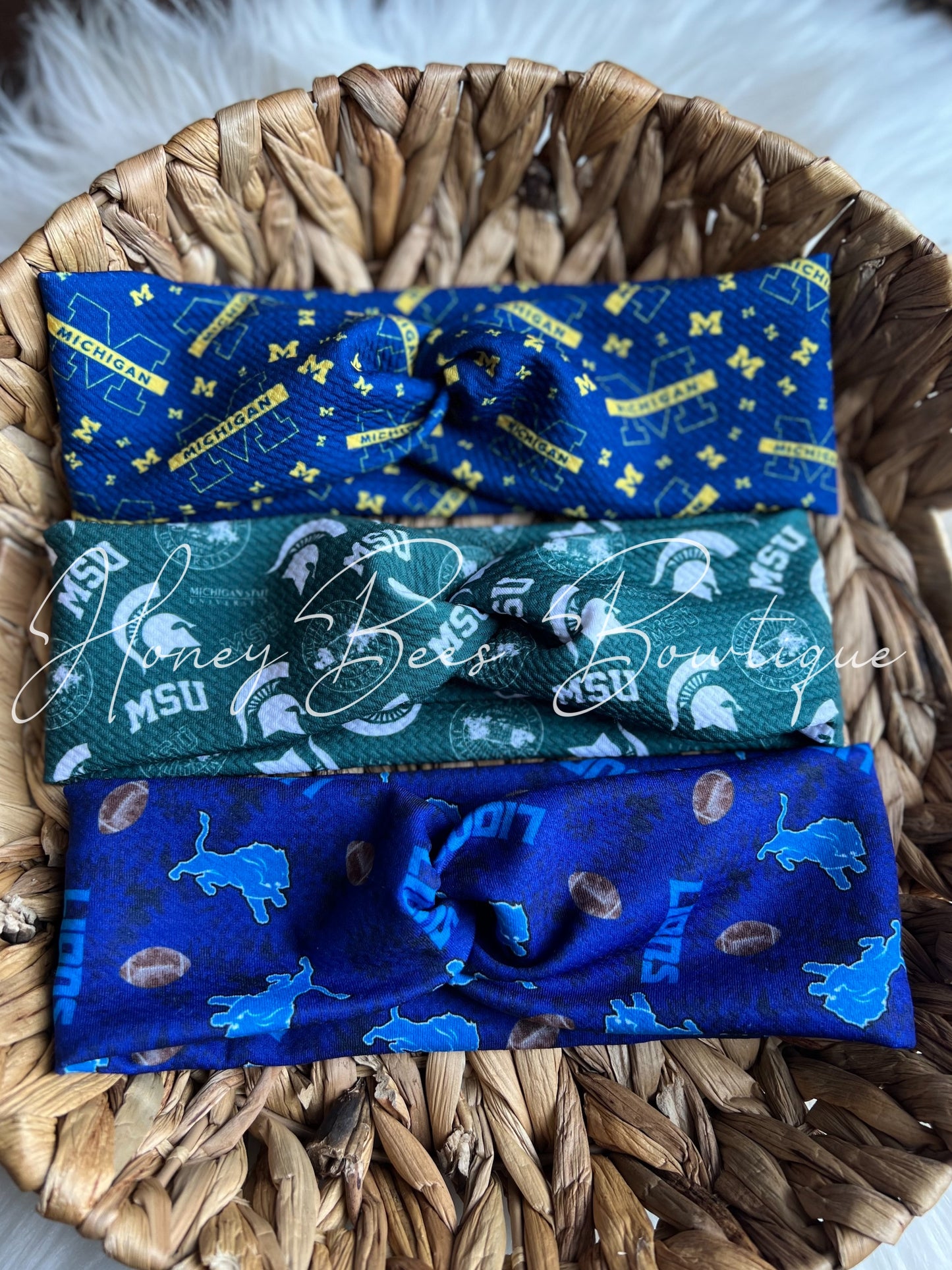 MI state football Twistwrap/ Knotted HeadBAND