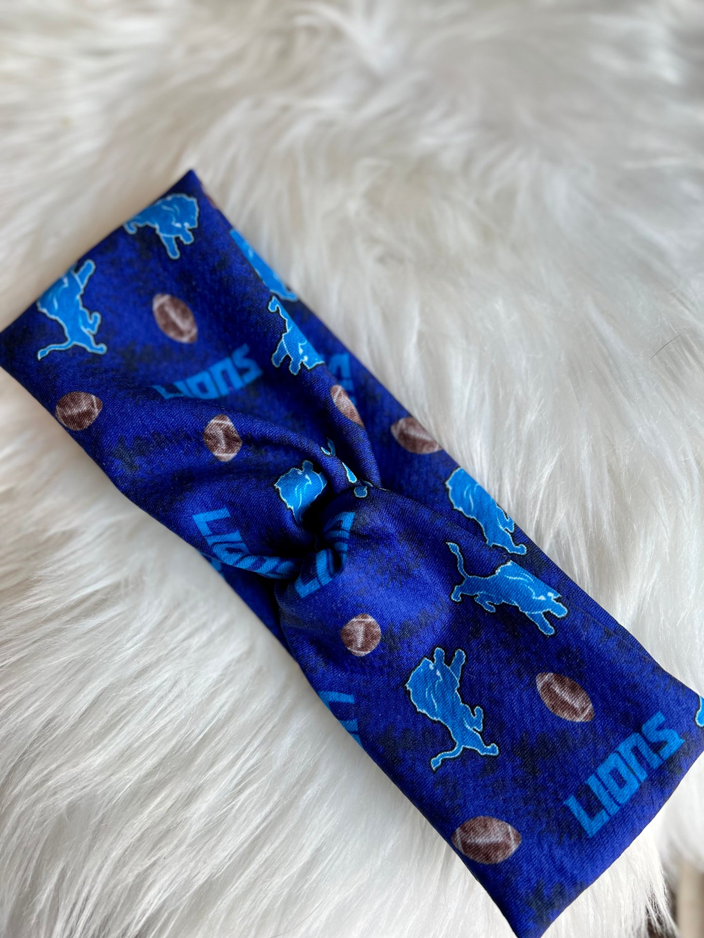 Detroit Blue Lions football Twistwrap Knotted HeadBAND