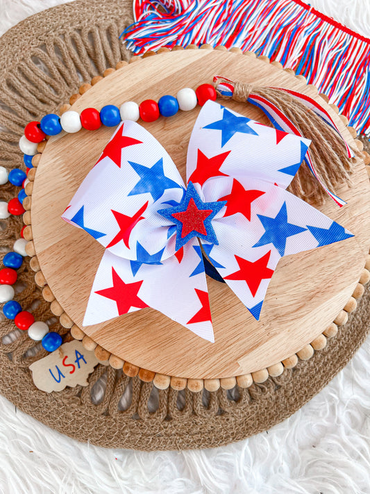 Patriotic stars cheer bow