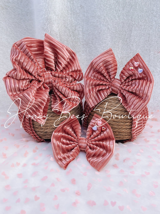 Dusty Rose Ribbed Velvet