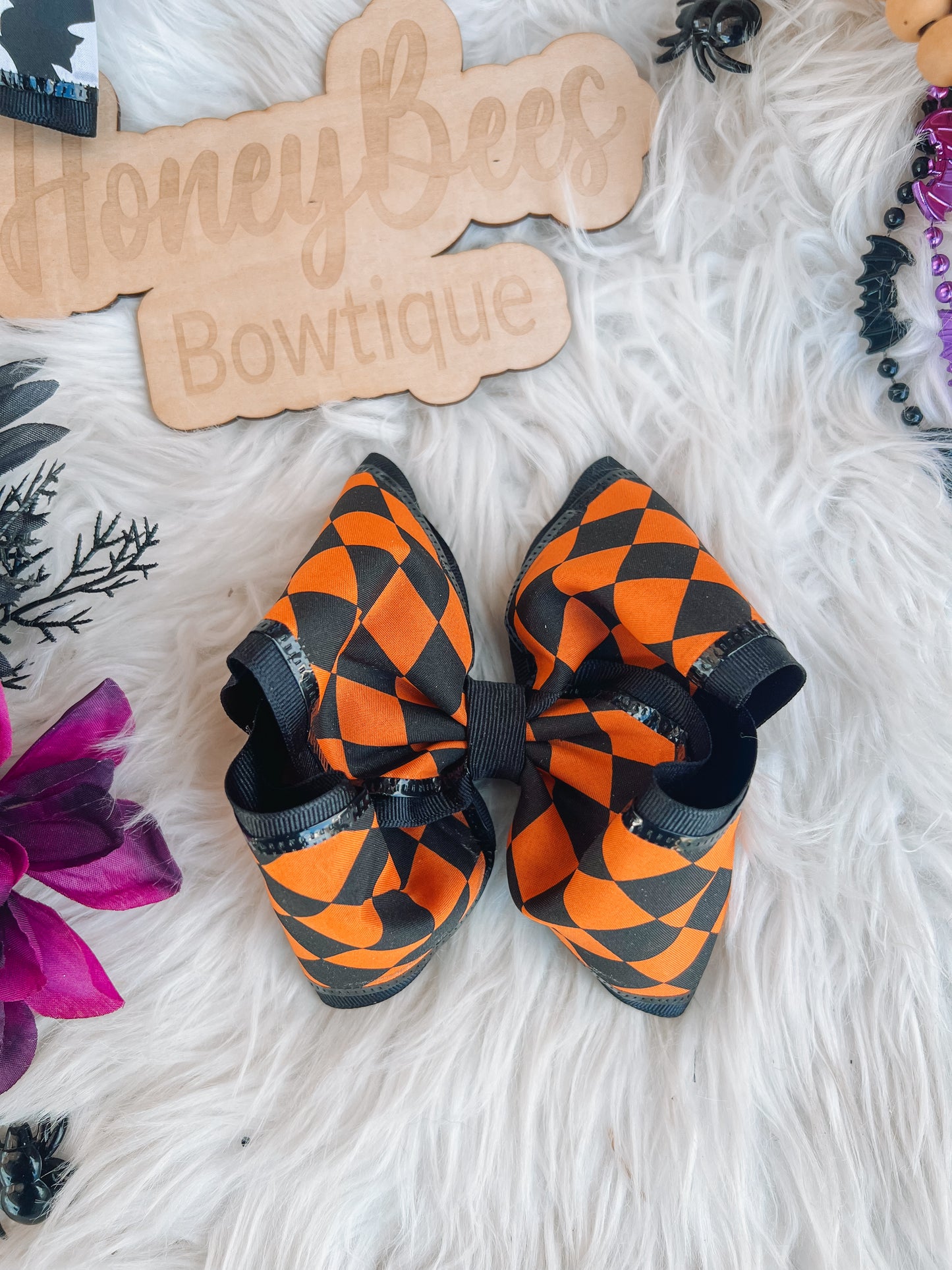 Orange diamond Halloween ribbon