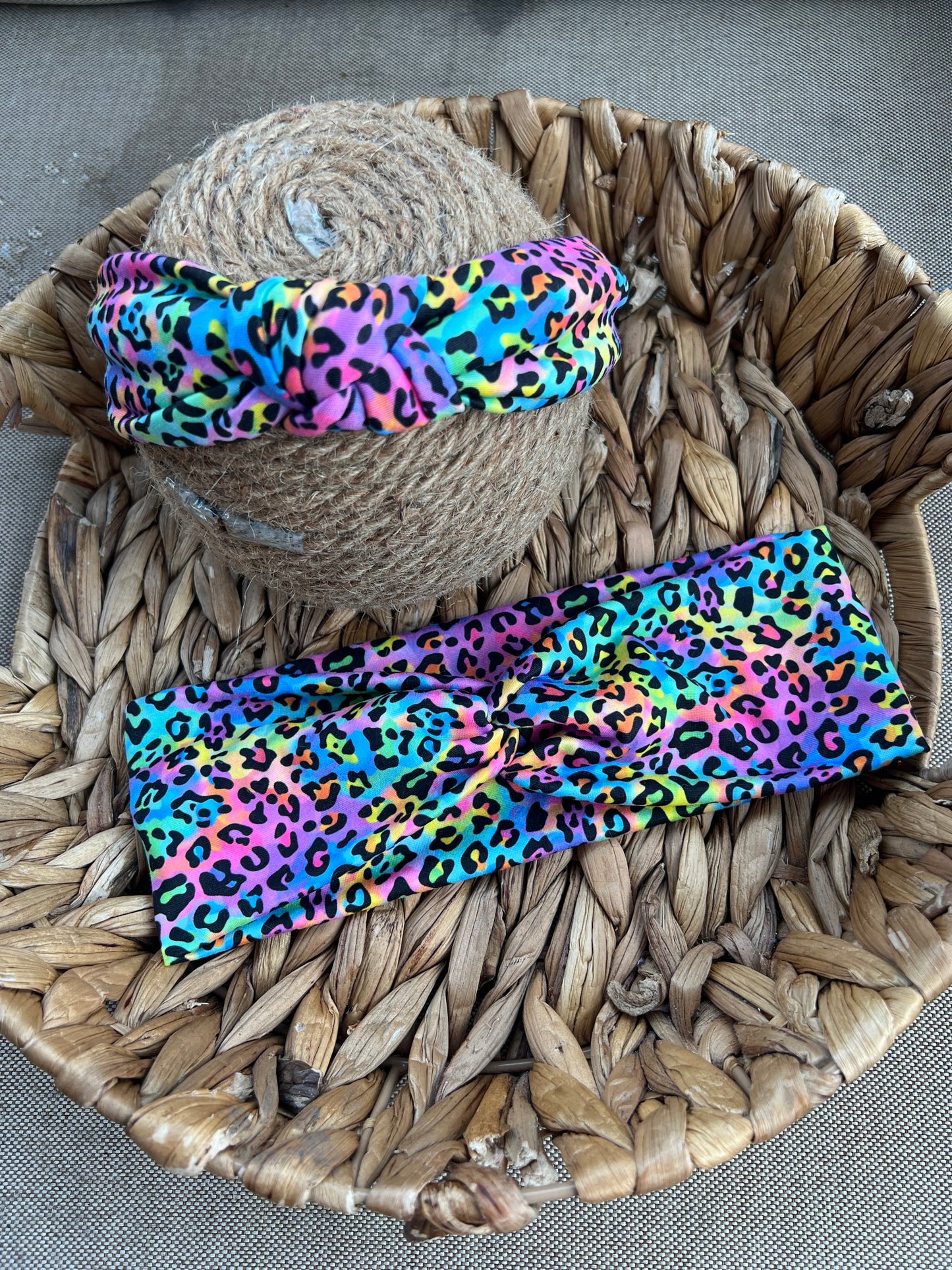 Lisa loapard twistwrap/knitted headband/scrunchie