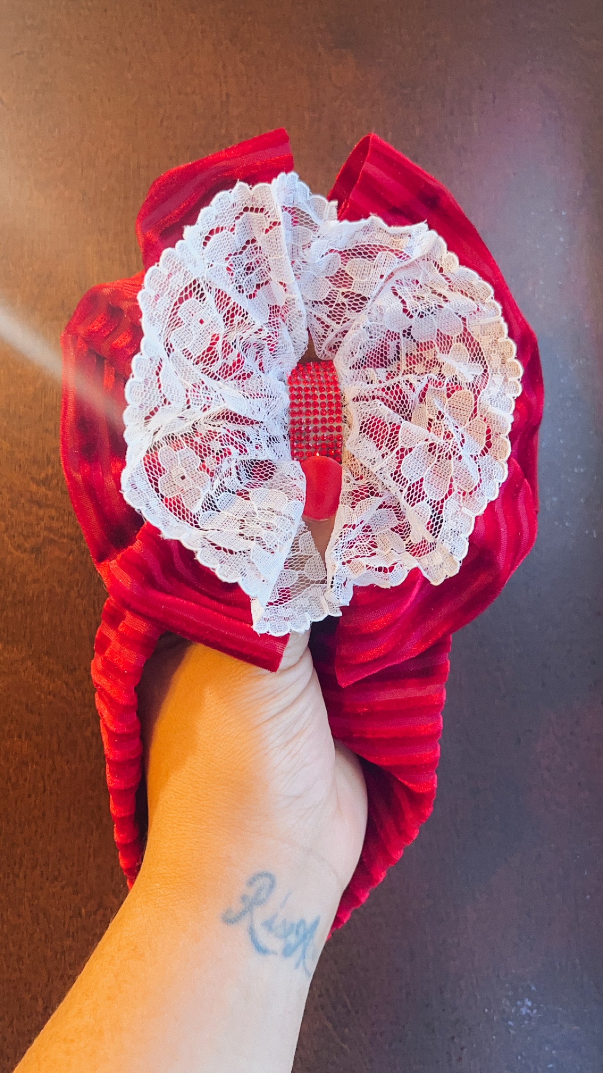 Ruby Red Ribbed Velvet