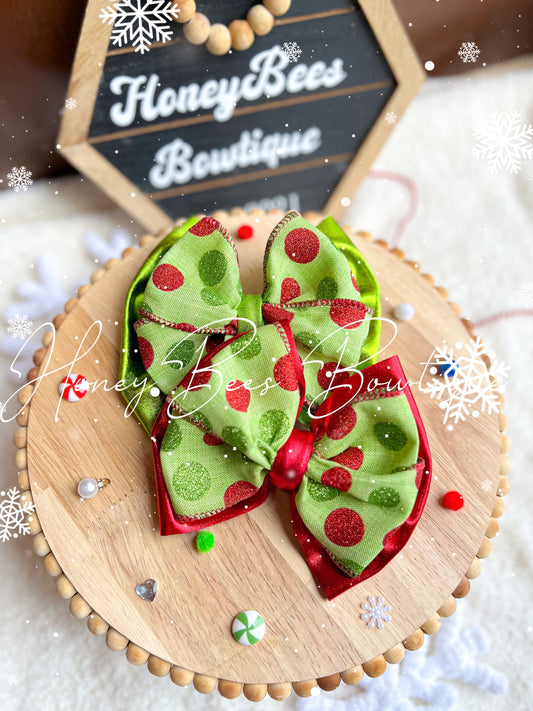 Grinchy double bow
