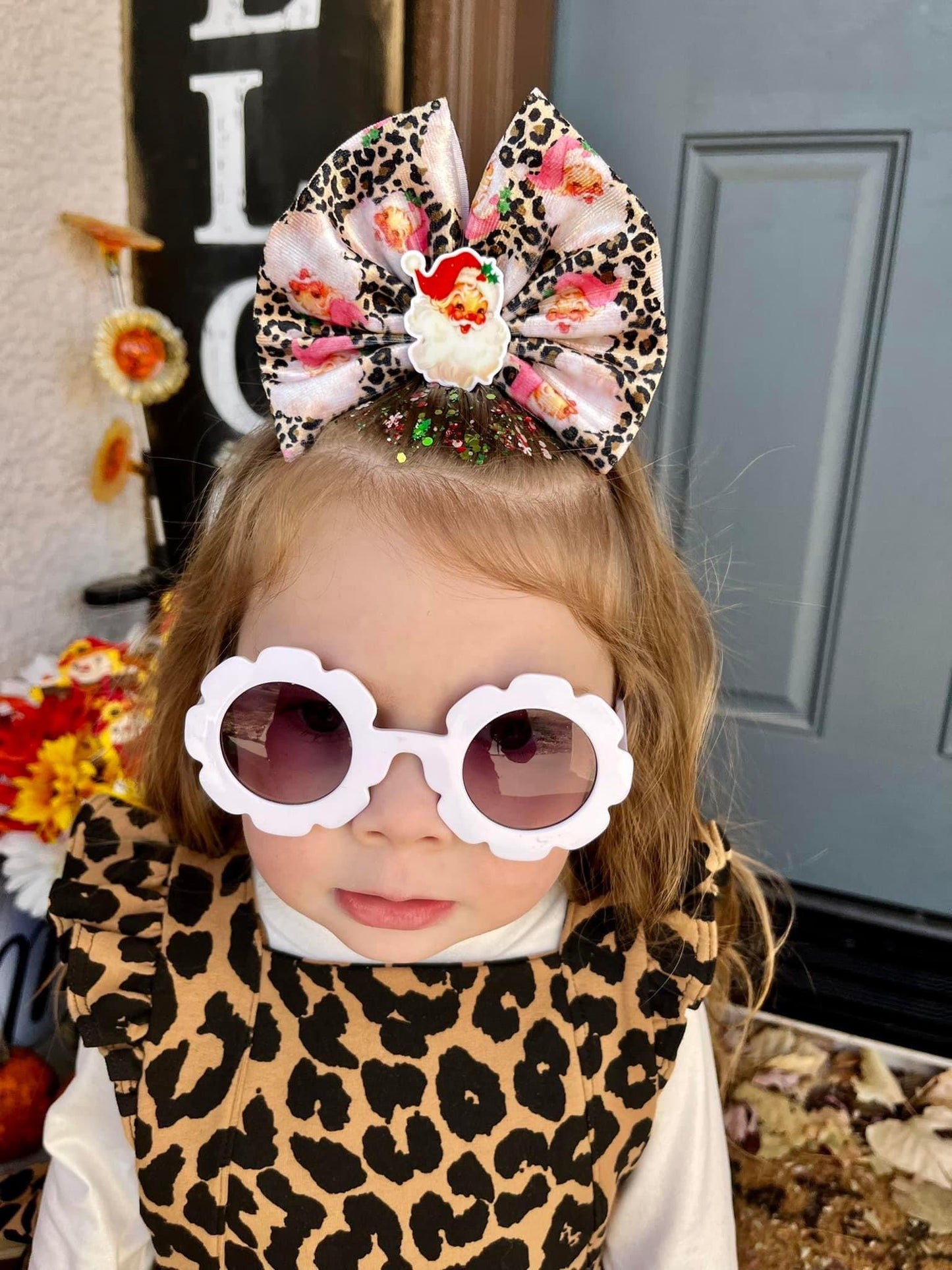 Pink leopard Santa