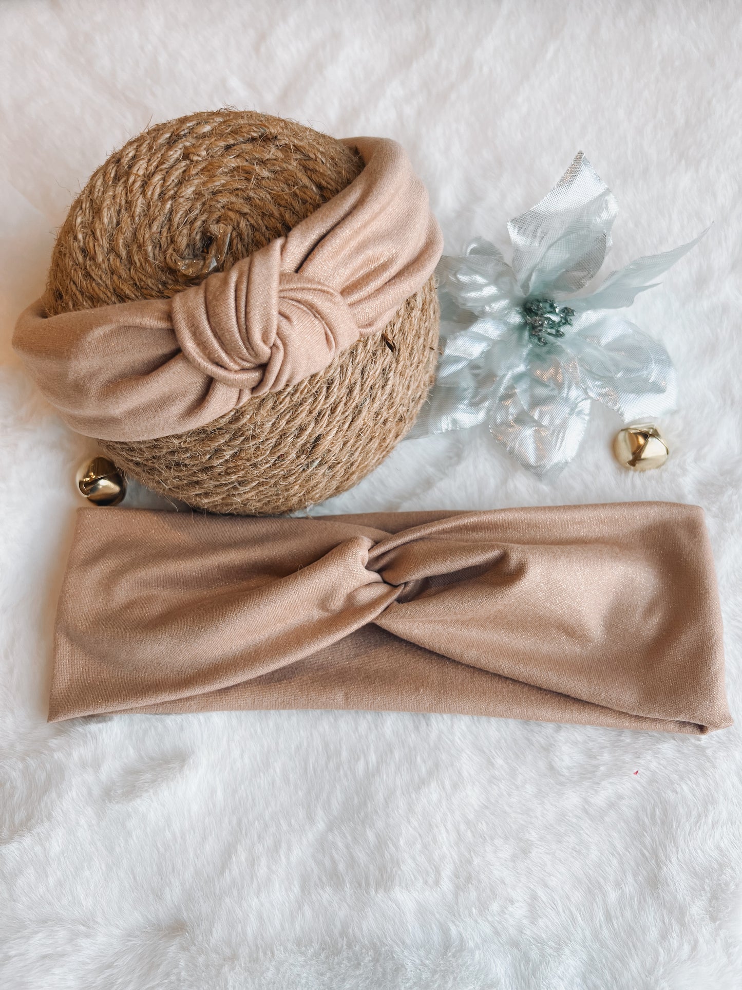 Sparkle Champagne  twistwrap/knotted headband