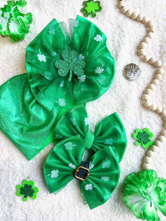 Shimmer Clover Double Bow