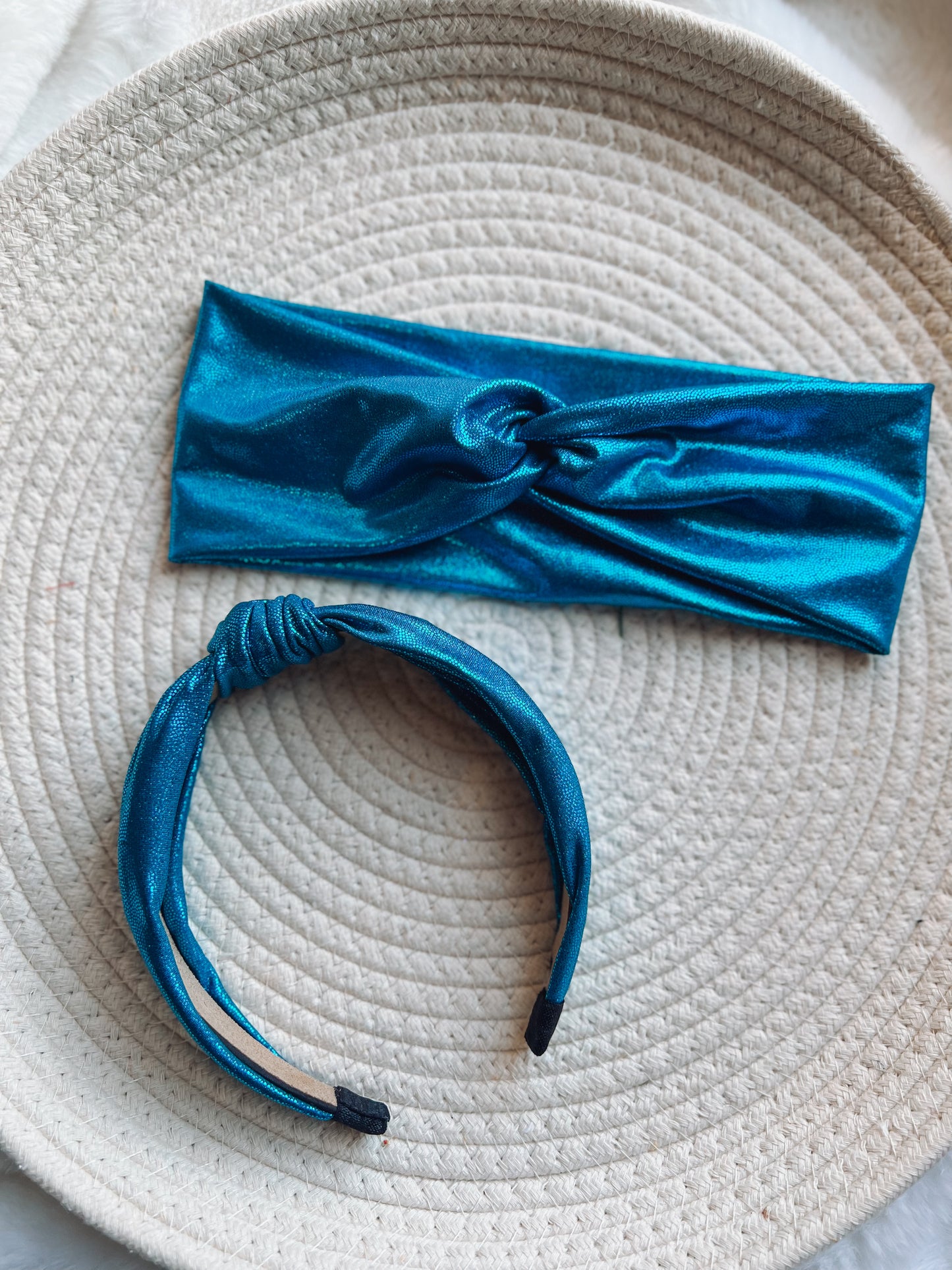 Metallic Blue Twistwrap/knotted headband