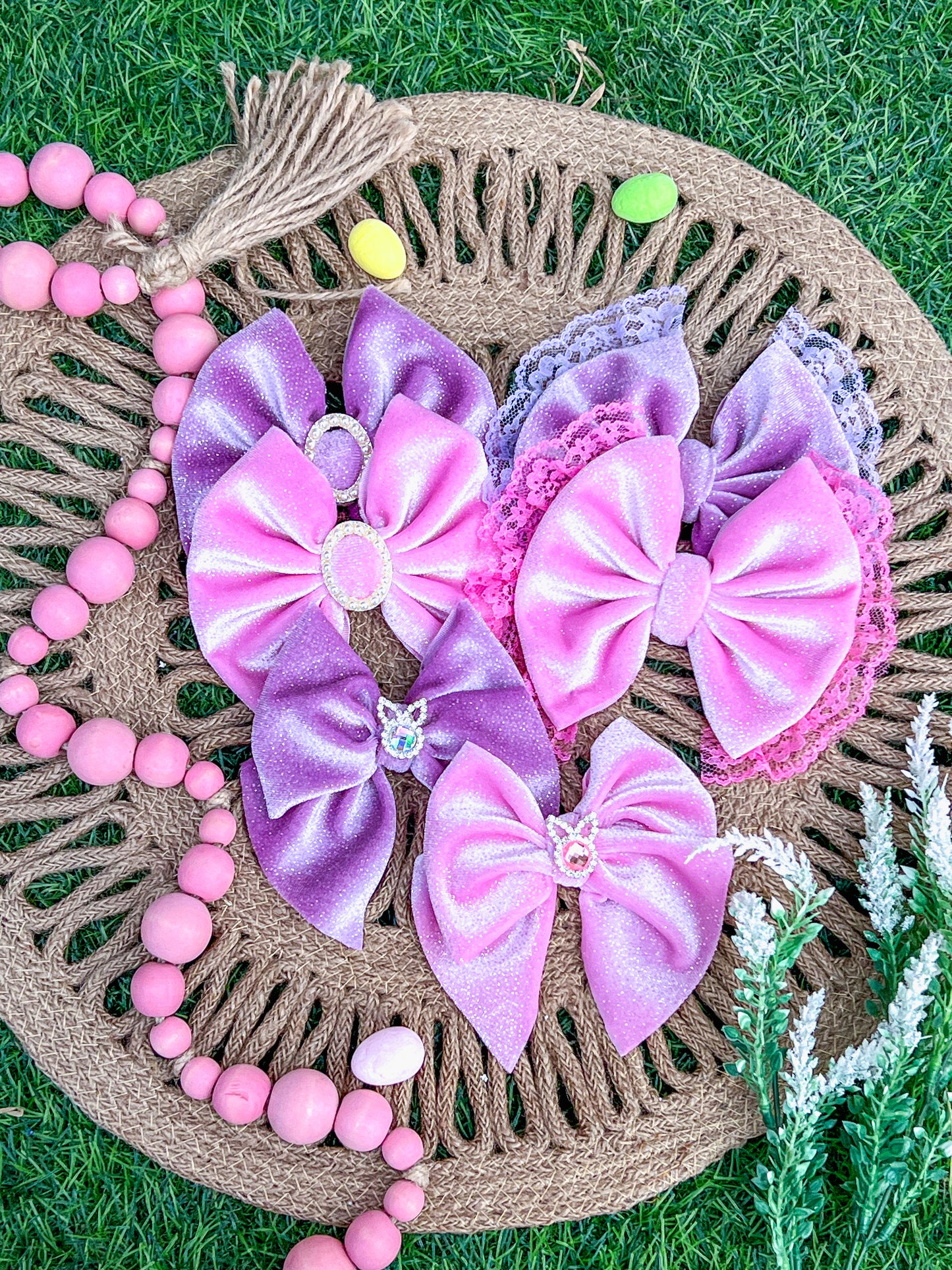 Rhinstone bunny center BOW ADD ON