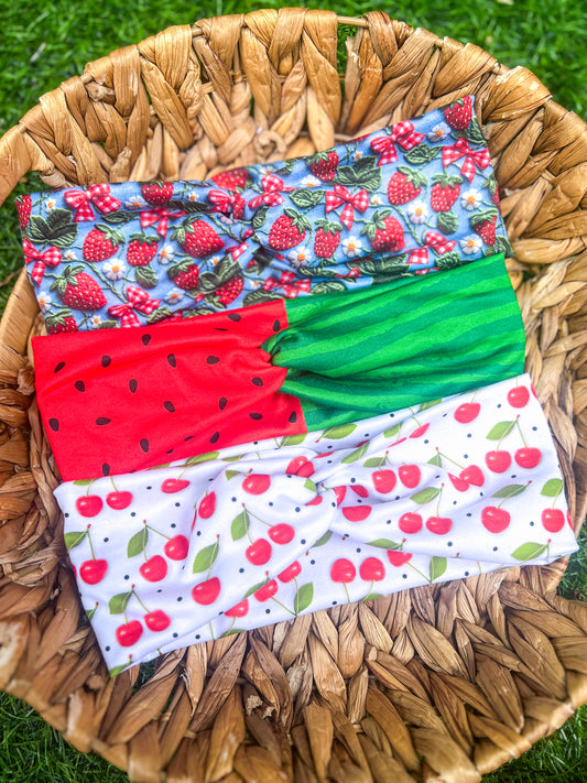Cherry delight Twistwrap/Knotted/ Scrunchie