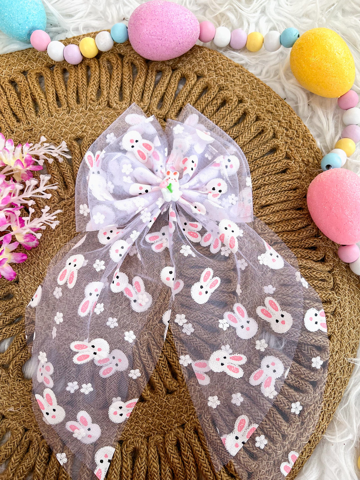 Easter bunny Puff Bows