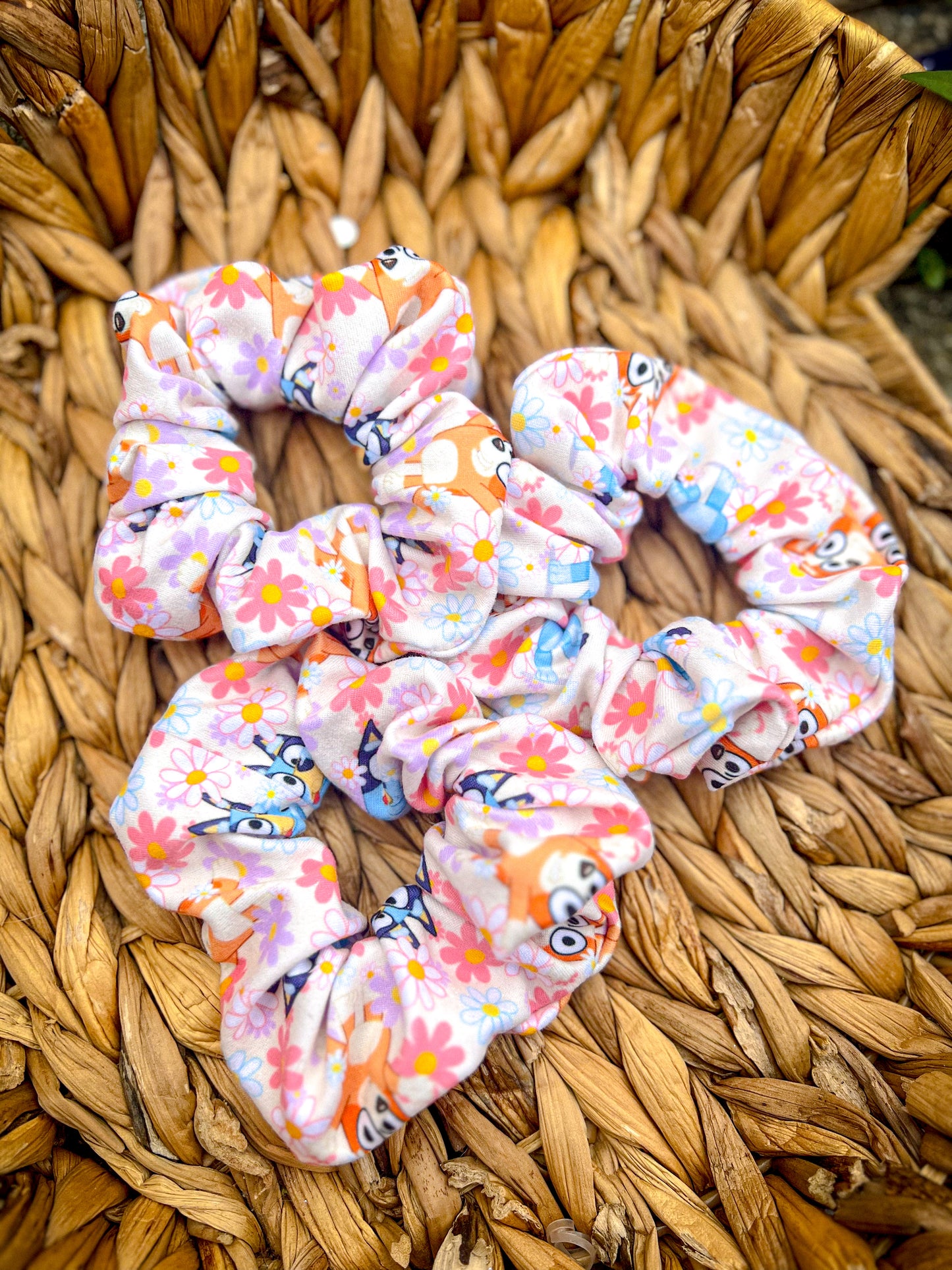 Floral bluey scrunchies RTS