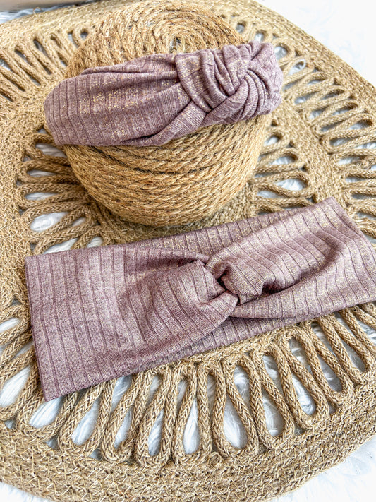 Shimmer Brown Rib twistwrap/knotted headband