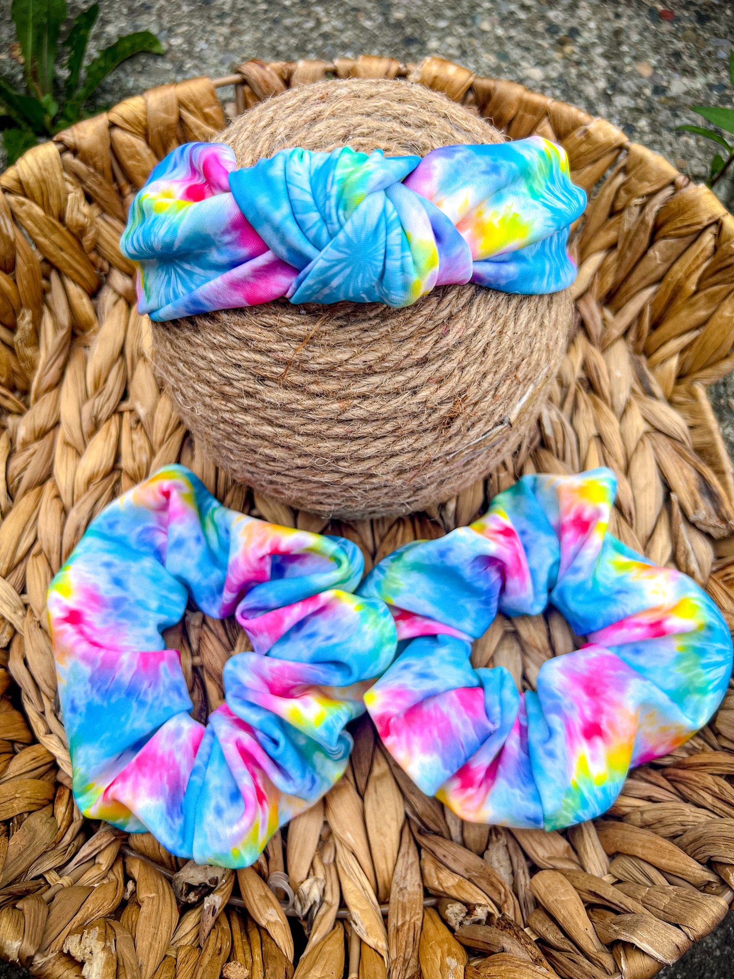Aqua Adventure SWIM knotted headband/scrunchy
