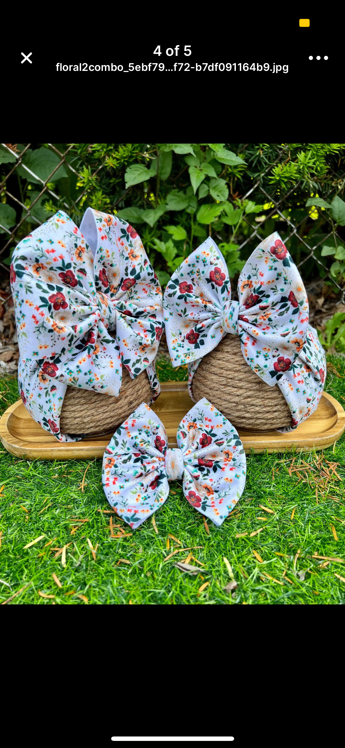 Cream & Brown Crotchet Floral