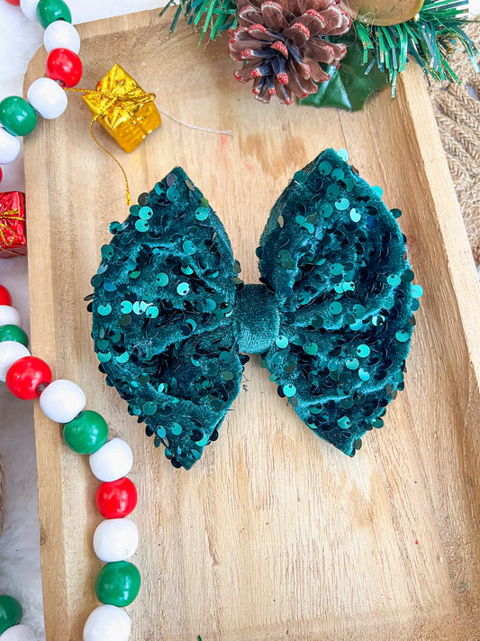 Hunter Green velvet SEQUINS