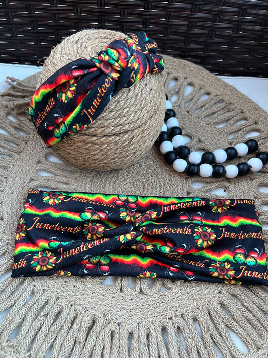 Juneteenth sunflower twistwrap/knotted headband