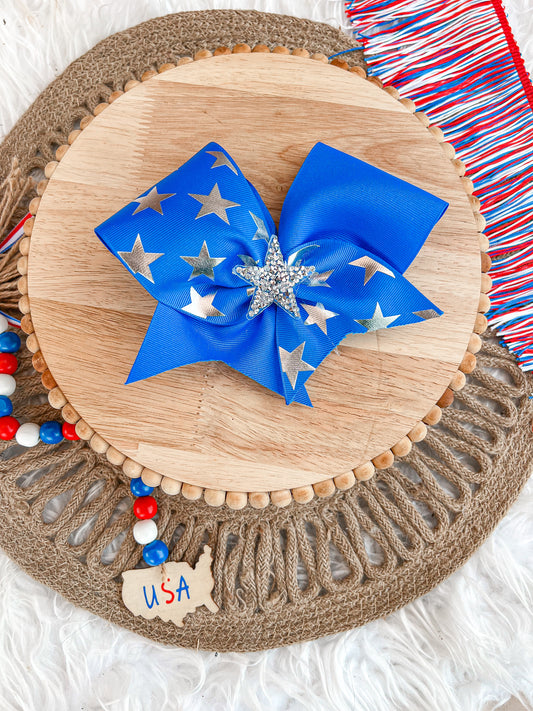 Blue stars cheer bow