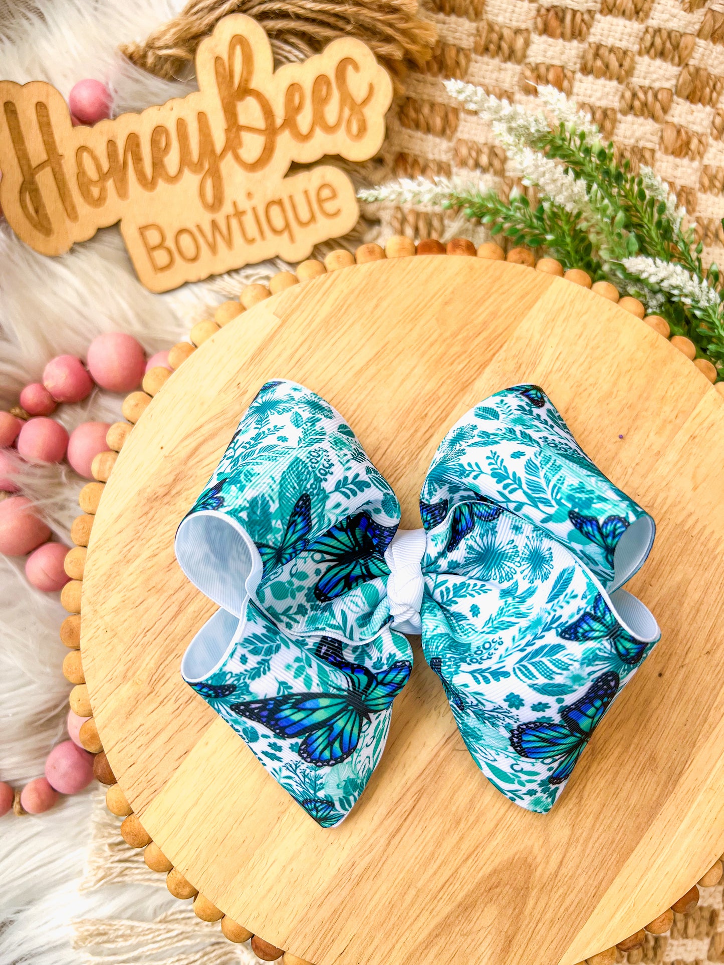 Turquoise Butterfly ribbon