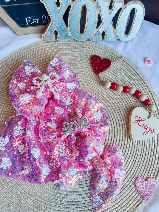 Pink Heart Sequins