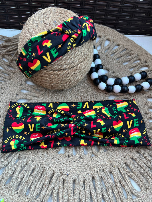 Juneteenth LOVE twistwrap/knotted headband