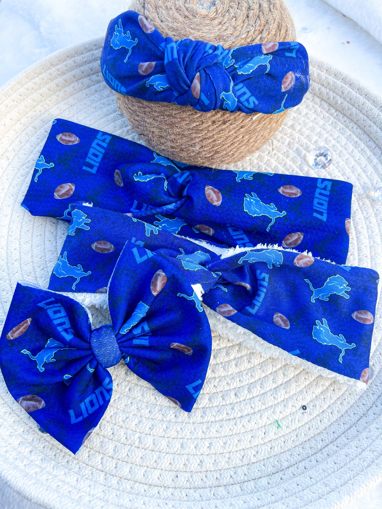 Detroit Blue Lions football Twistwrap Knotted HeadBAND