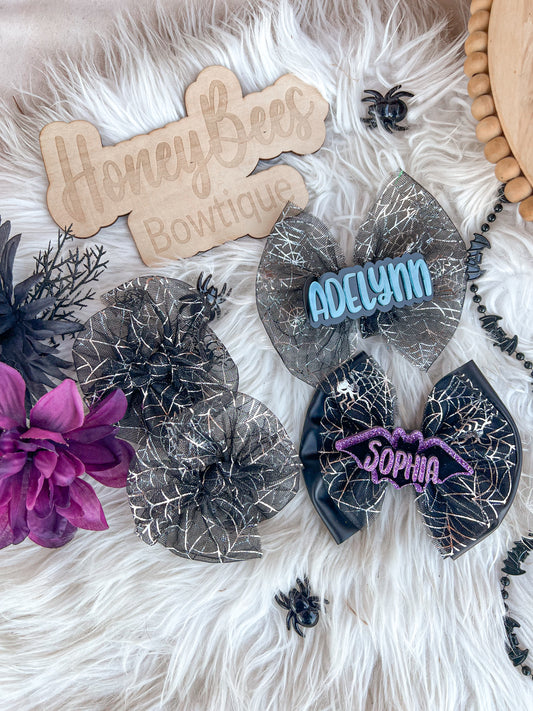 Black spiderweb mesh